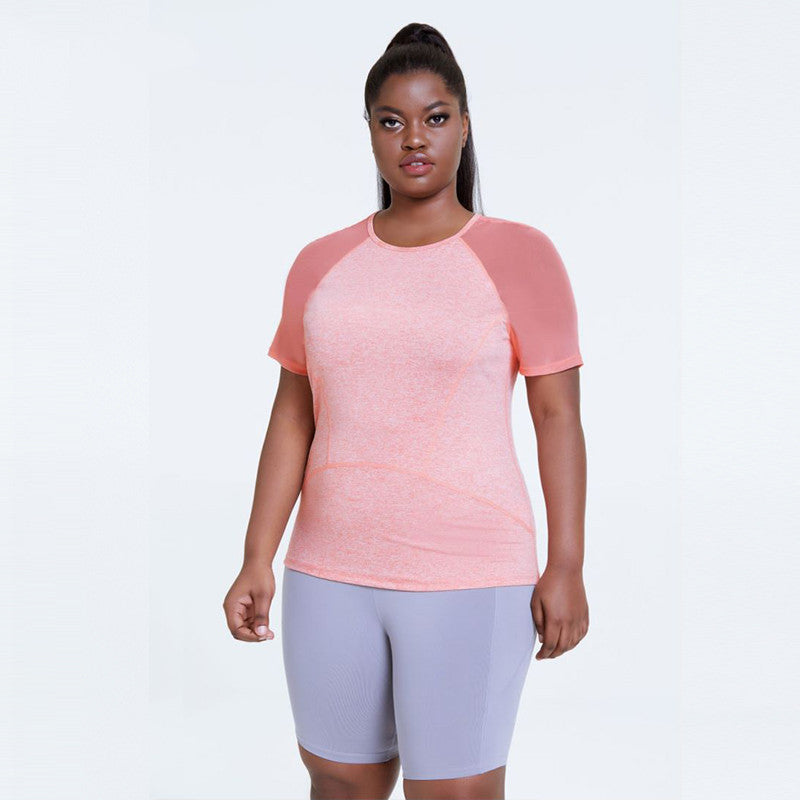Yoga Clothes Oversized Yoga Blouse Sports Short-sleeved Mesh Gym Clothes