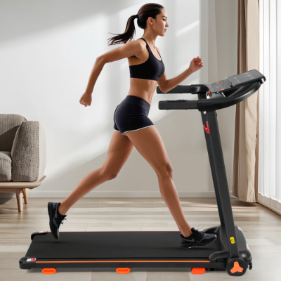 NEW Treadmills For Home, 2.5HP Quiet Folding Treadmill With Heart Rate Sensor, 300lbs Weight Capacity, 7.5MPH, Incline Treadmill With USB Charge Station Bluetooth Speaker, 6 Shock-Absorbing