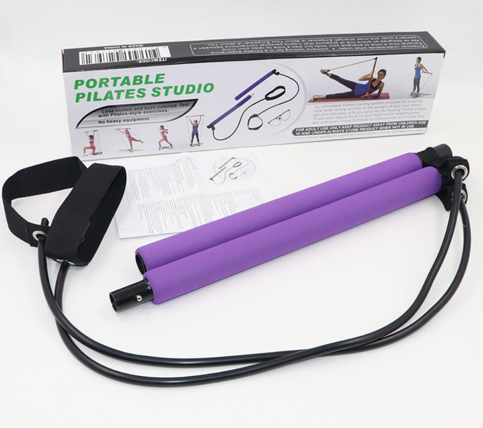 Resistance band yoga bar for toning arms and legs