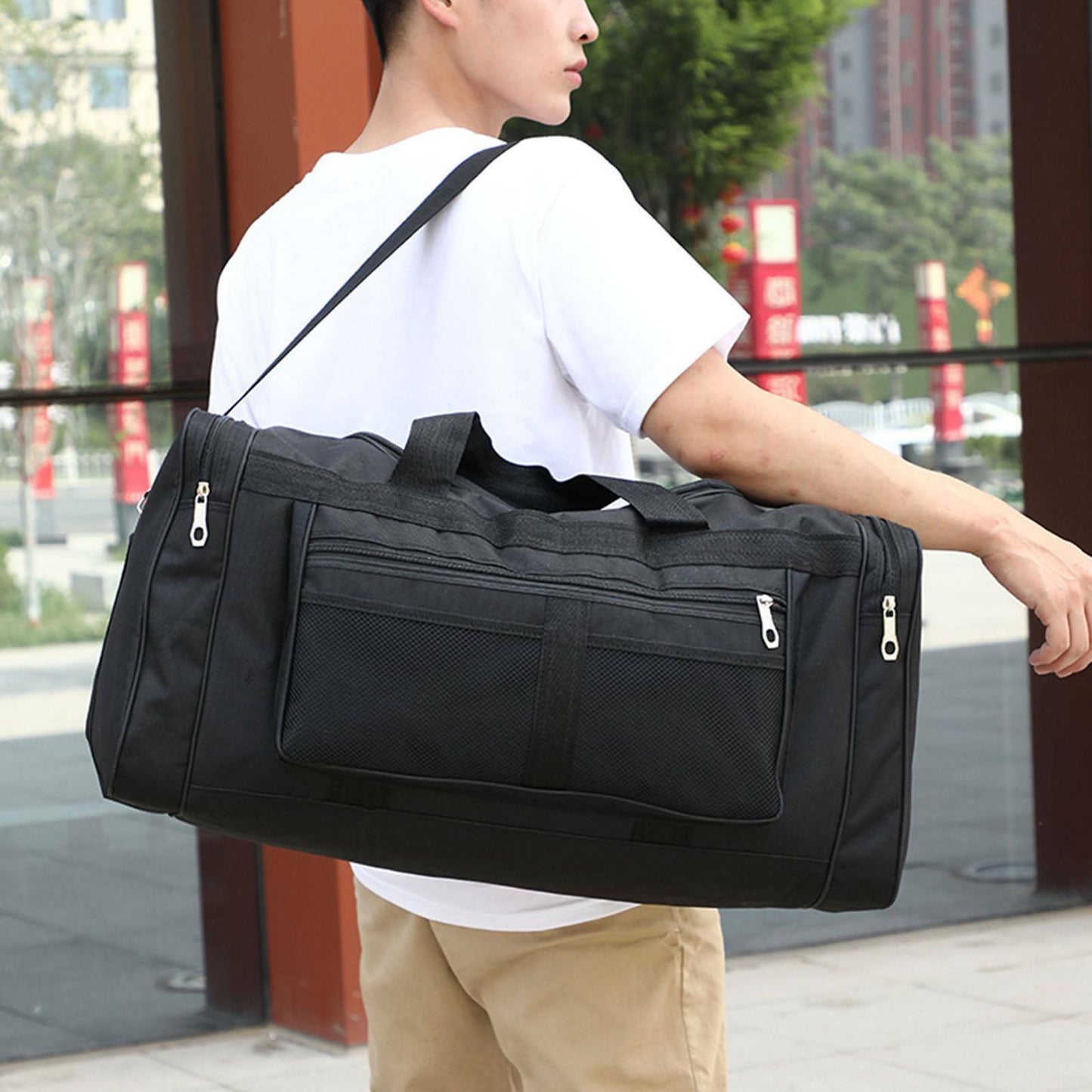 Mens Large Sports & Gym Holdall Bag - SPORTS TRAVEL WORK EQUIPMENT DUFFLE