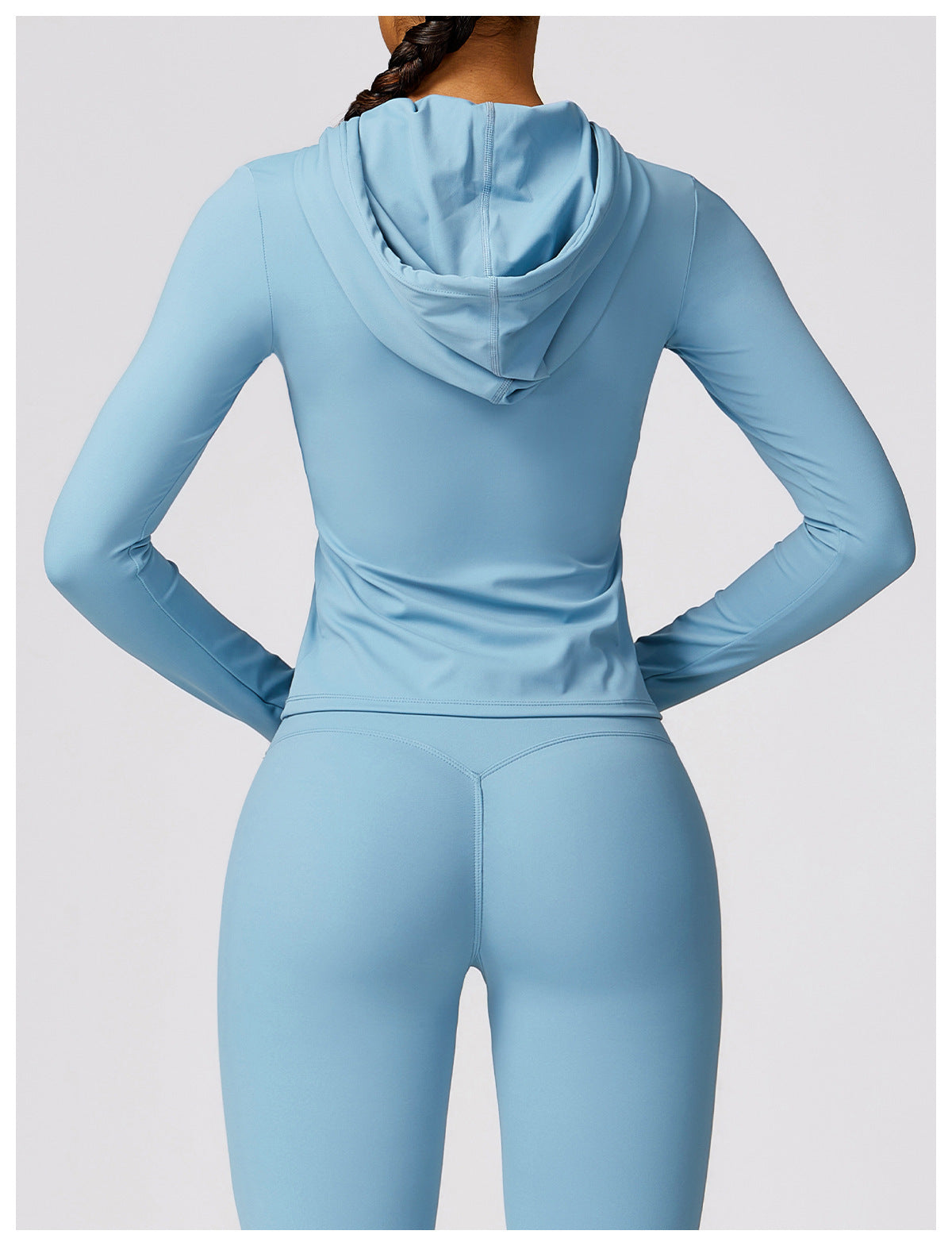 Hooded Quick-drying Long Sleeve Yoga Wear Warm Leisure Workout Clothes Tight T-shirt Sports Running Top