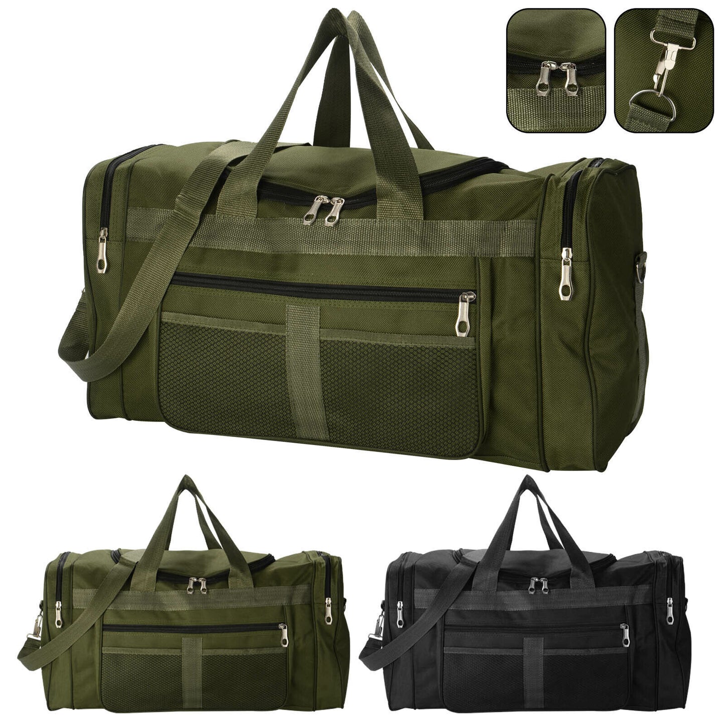 Mens Large Sports & Gym Holdall Bag - SPORTS TRAVEL WORK EQUIPMENT DUFFLE