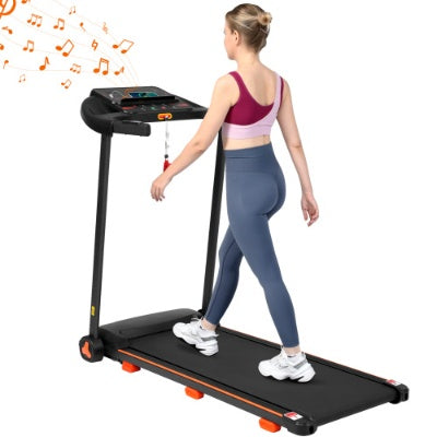 NEW Treadmills For Home, 2.5HP Quiet Folding Treadmill With Heart Rate Sensor, 300lbs Weight Capacity, 7.5MPH, Incline Treadmill With USB Charge Station Bluetooth Speaker, 6 Shock-Absorbing
