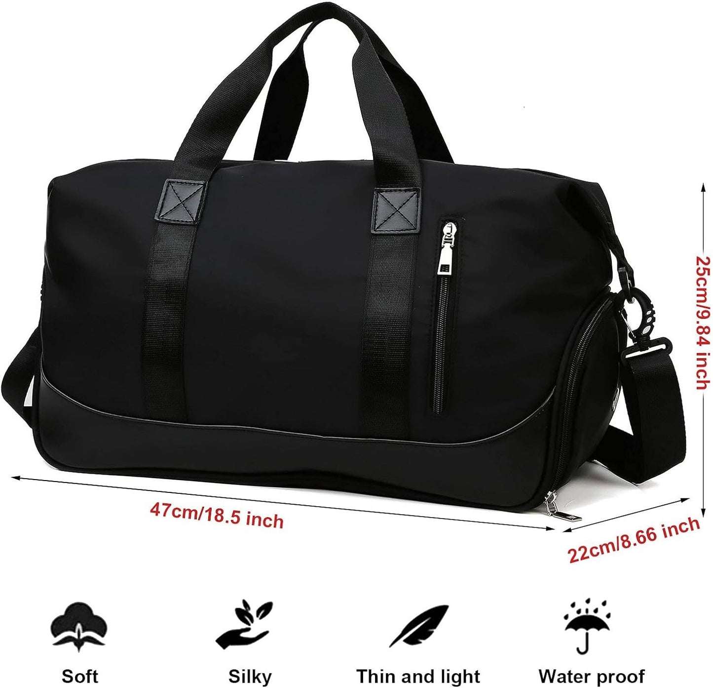 Mens Large Sports & Gym Holdall Bag - SPORTS TRAVEL WORK EQUIPMENT DUFFLE