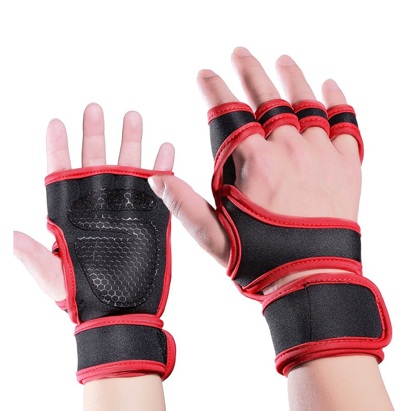 Half-finger gym gloves for better grip and flexibility
