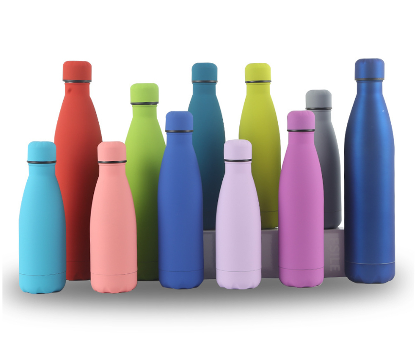 Insulated Stainless Steel Water Bottle Mug Rubber Painted Surface Vacuum Flask Coffee Cup Bottle
