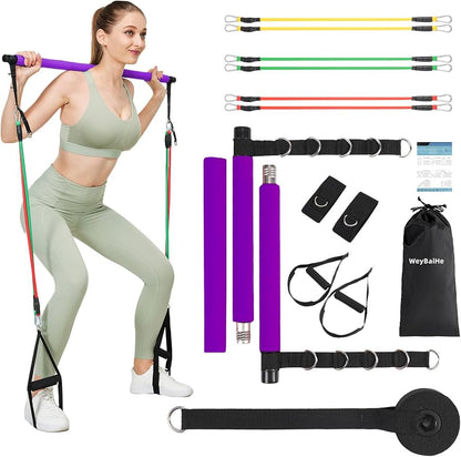 Fitness Yoga Pilates Bar Portable Gym Accessories Sport Elastic Bodybuilding Resistance Bands For Home Trainer Workout Equipment
