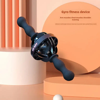 1pc Black Gyro Fitness Trainer  Stainless Steel Core Wrist  Forearm Exerciser With Pull Rope, Fit, Non Electric Handheld Fitness Equipment For Home Use, Enhances Muscle & Reduces, Gym Accessories