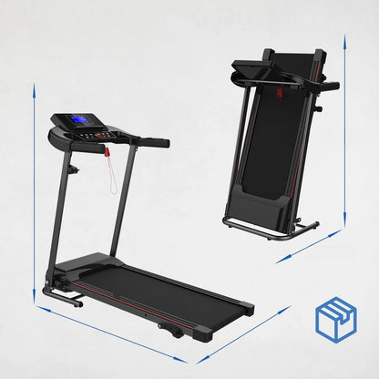 With Tilt Electric Treadmill, Foldable Treadmill Exercise Walking Machine, Suitable For Apartment Home Office Jogging Compact Folding Treadmill, Walking Pad, Easy Assembly, 12 Preset Programs, 2 Wheel
