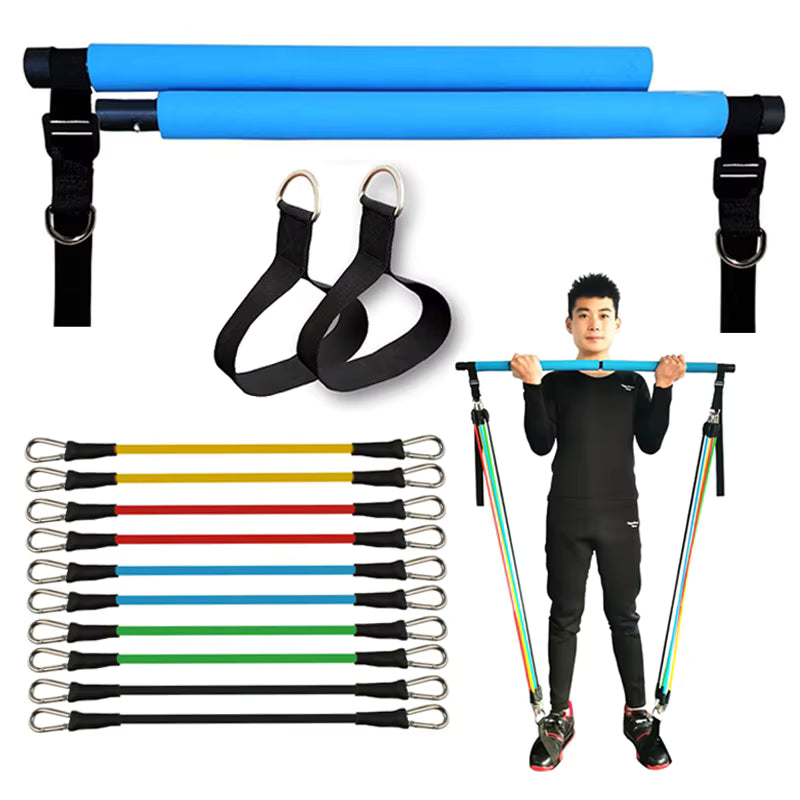 Fitness Yoga Pilates Bar Portable Gym Accessories Sport Elastic Bodybuilding Resistance Bands For Home Trainer Workout Equipment