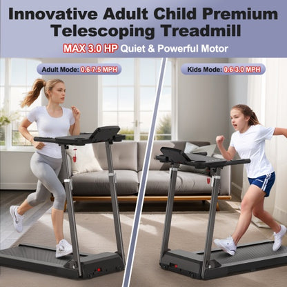 Treadmill With Desk Workstation  Adjustable Height, 300 LBS Weight Capacity, Folding Treadmill With Bluetooth Speaker , Portable Walking Pad Treadmill With Desktop For Home Office